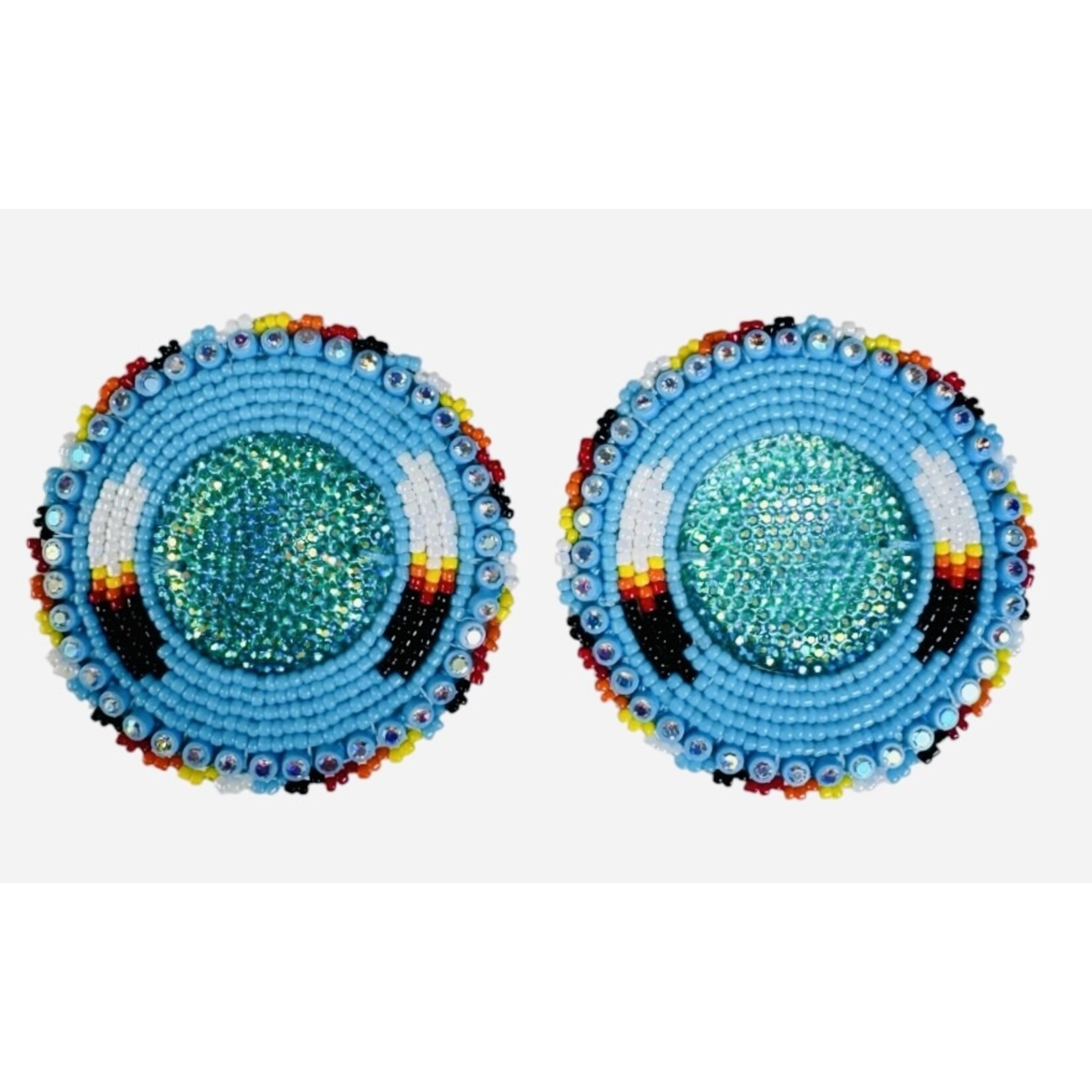 GLAM EARRING - FEATHER ROUND