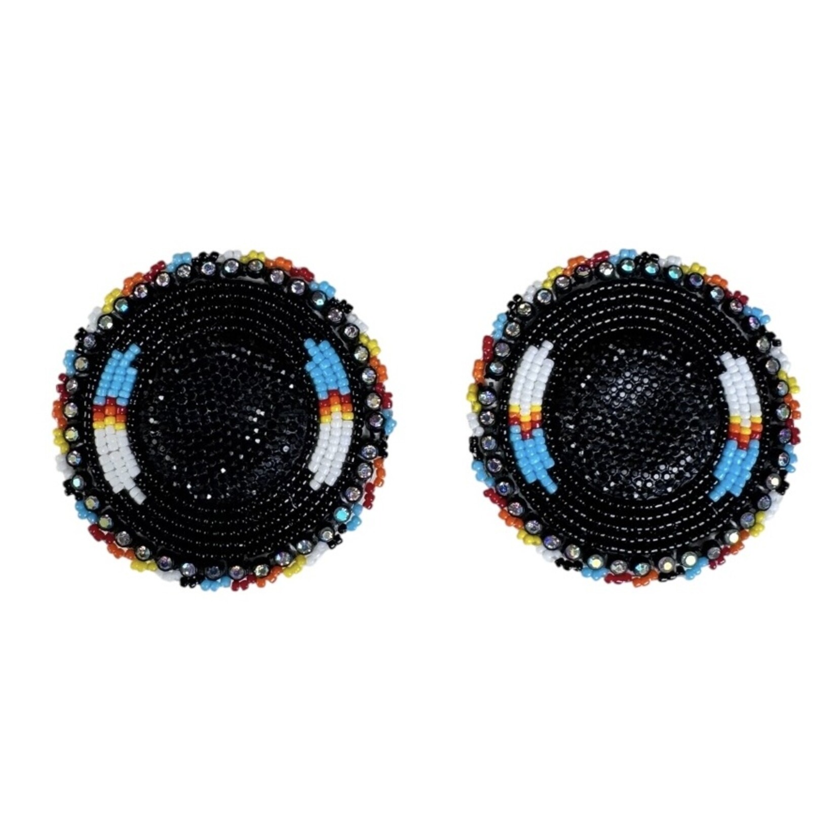 GLAM EARRING - FEATHER ROUND