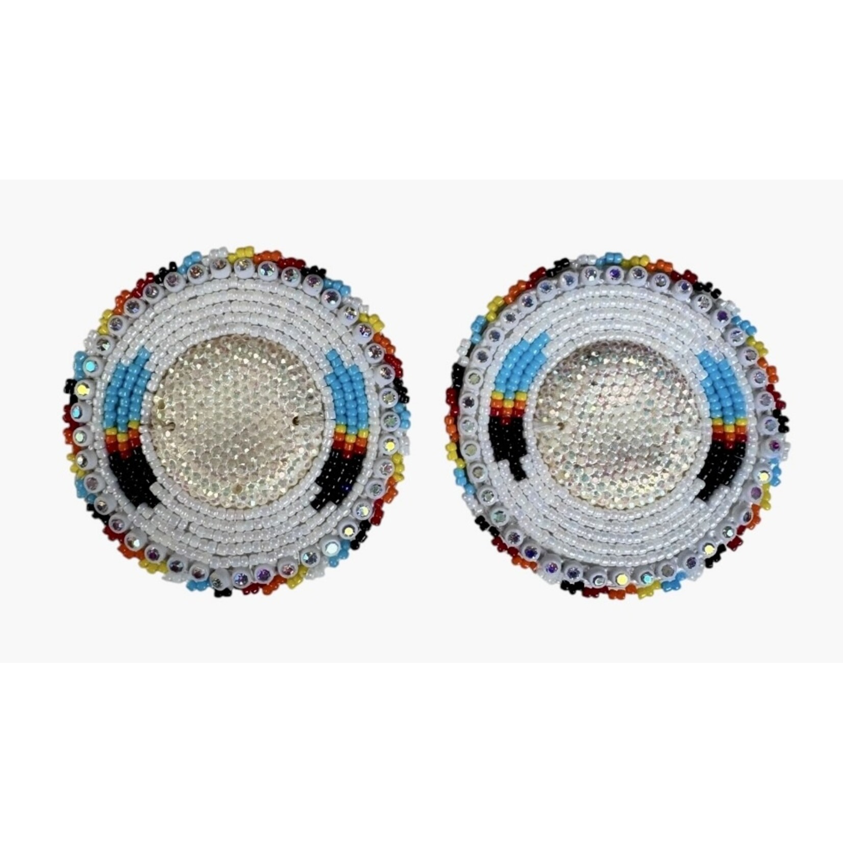 GLAM EARRING - FEATHER ROUND