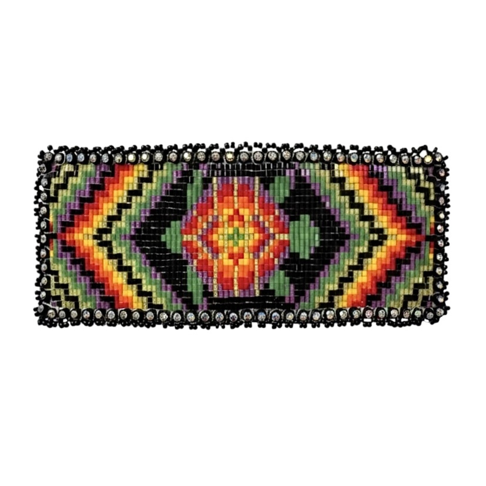 CUT GLASS BARRETTE - 25 ROWS - TURTLE