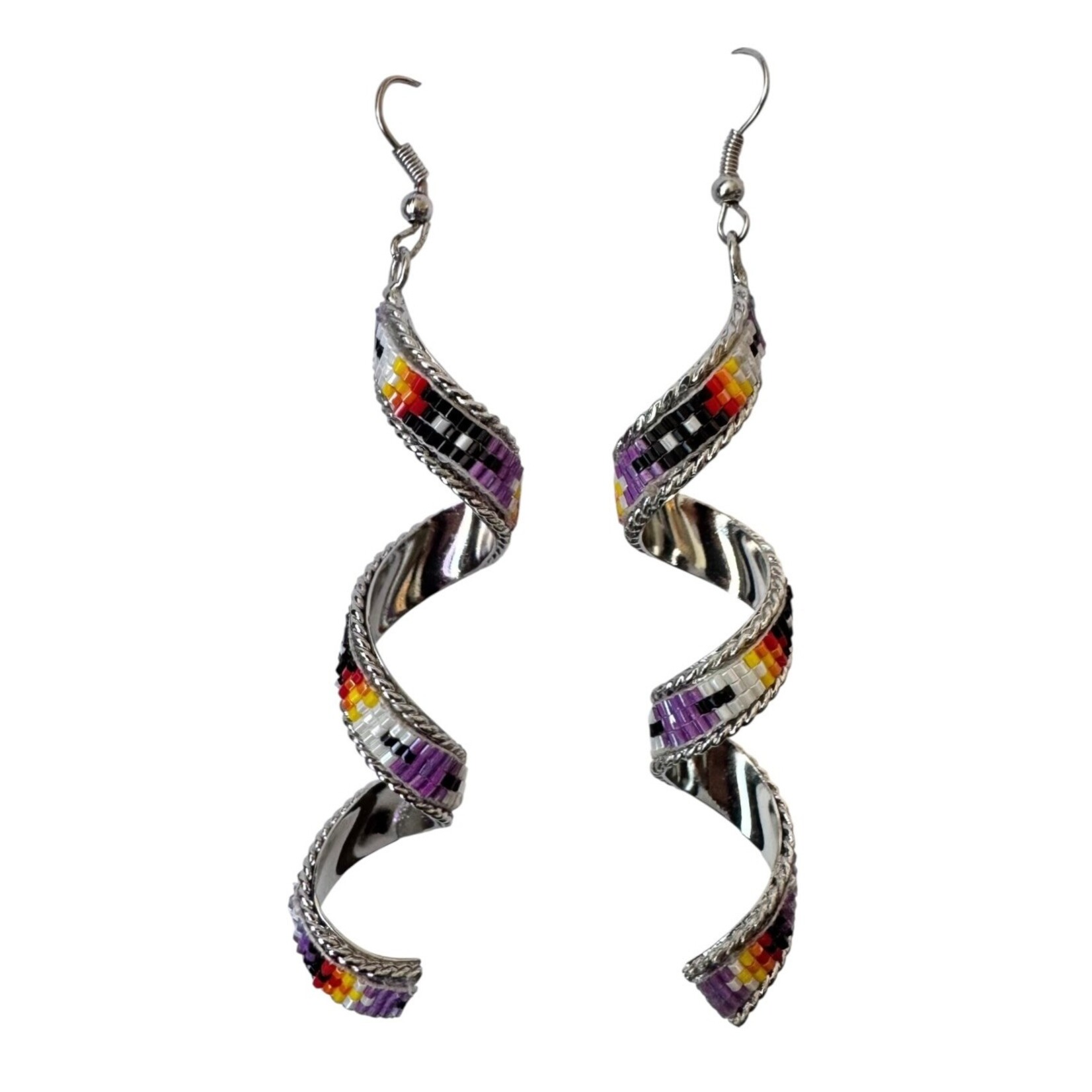 INLAY CUT GLASS TWIST EARRINGS
