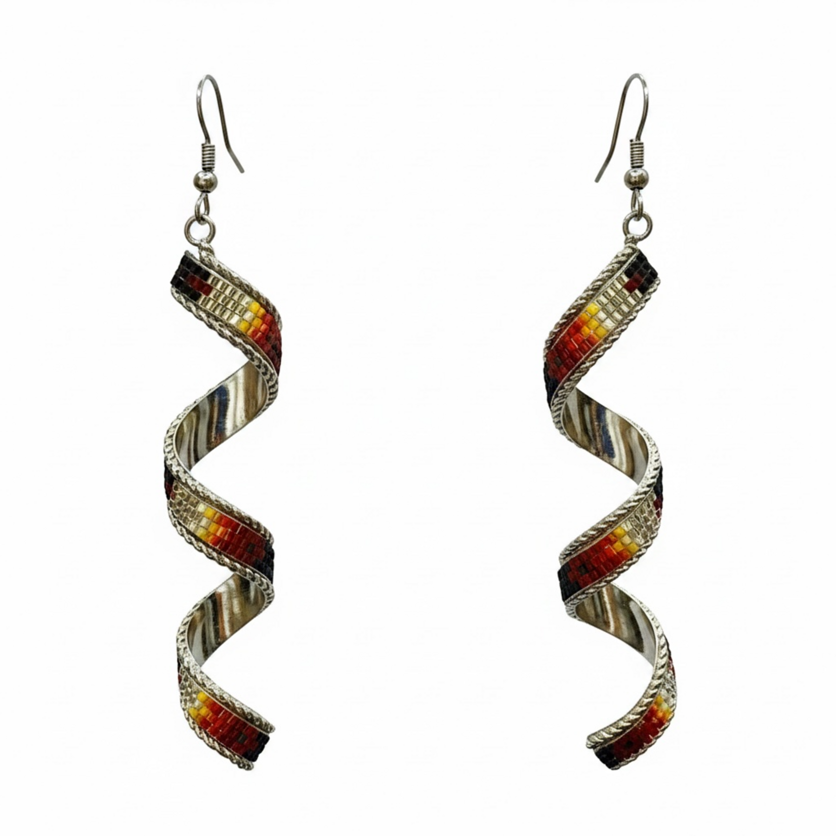 INLAY CUT GLASS TWIST EARRINGS