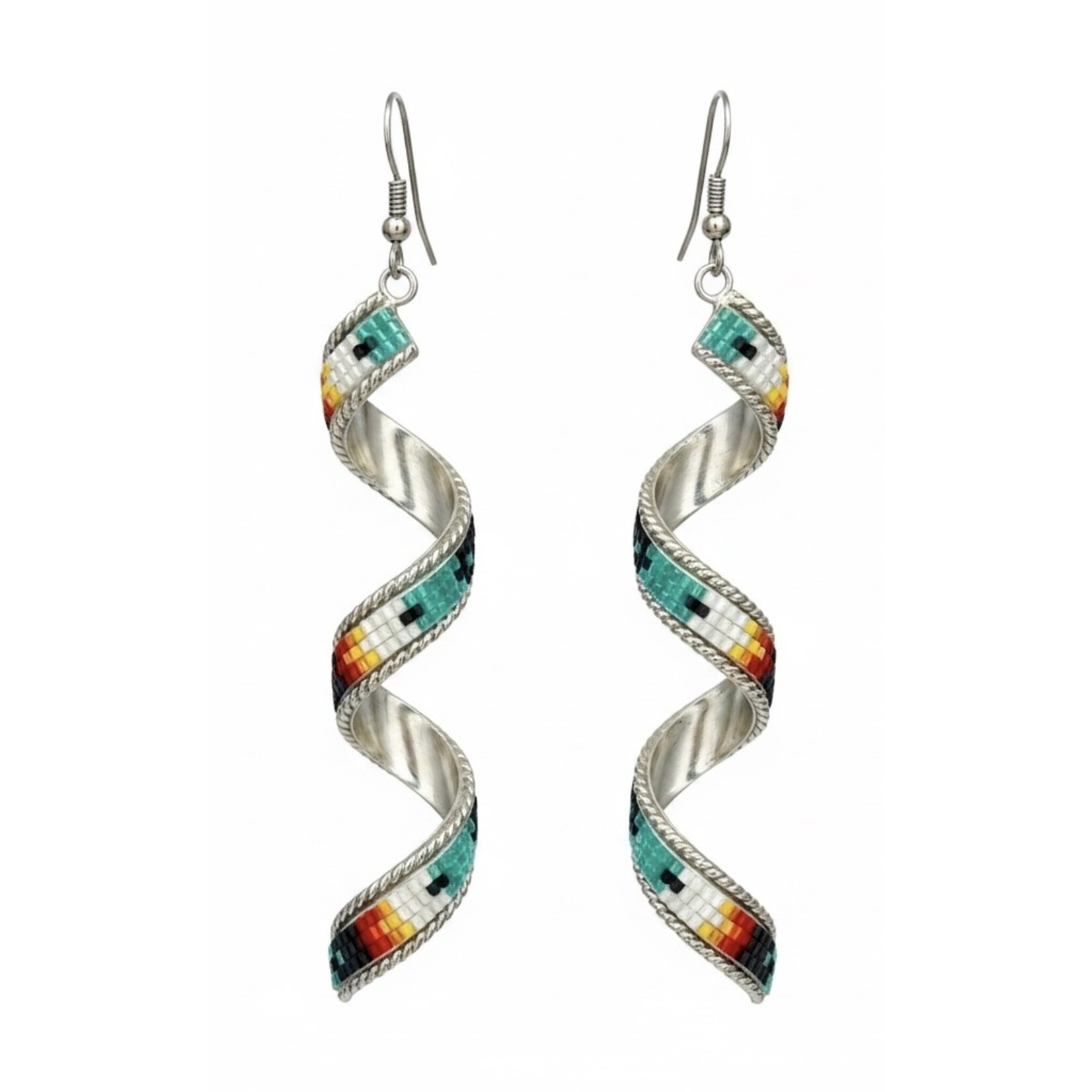 INLAY CUT GLASS TWIST EARRINGS