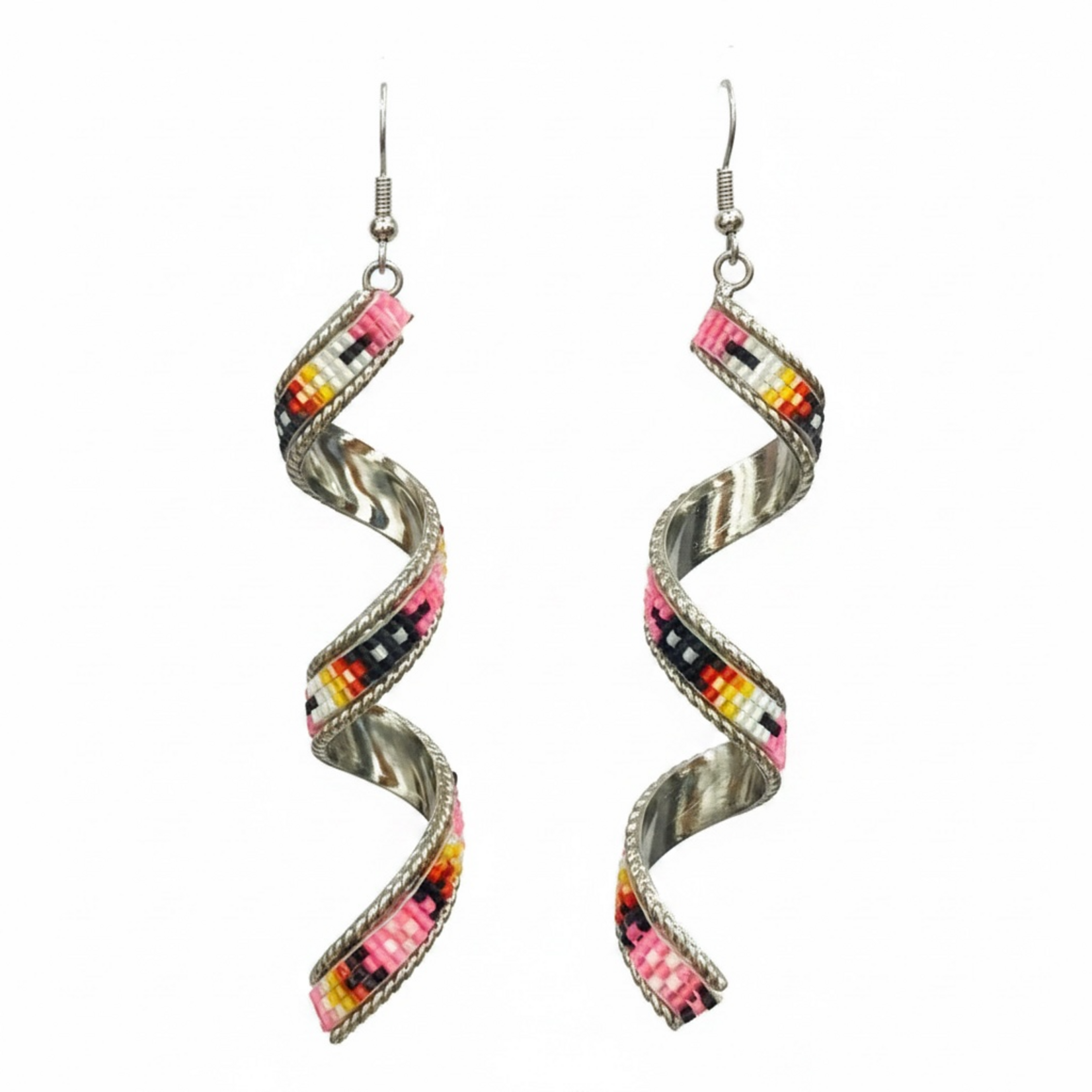 INLAY CUT GLASS TWIST EARRINGS