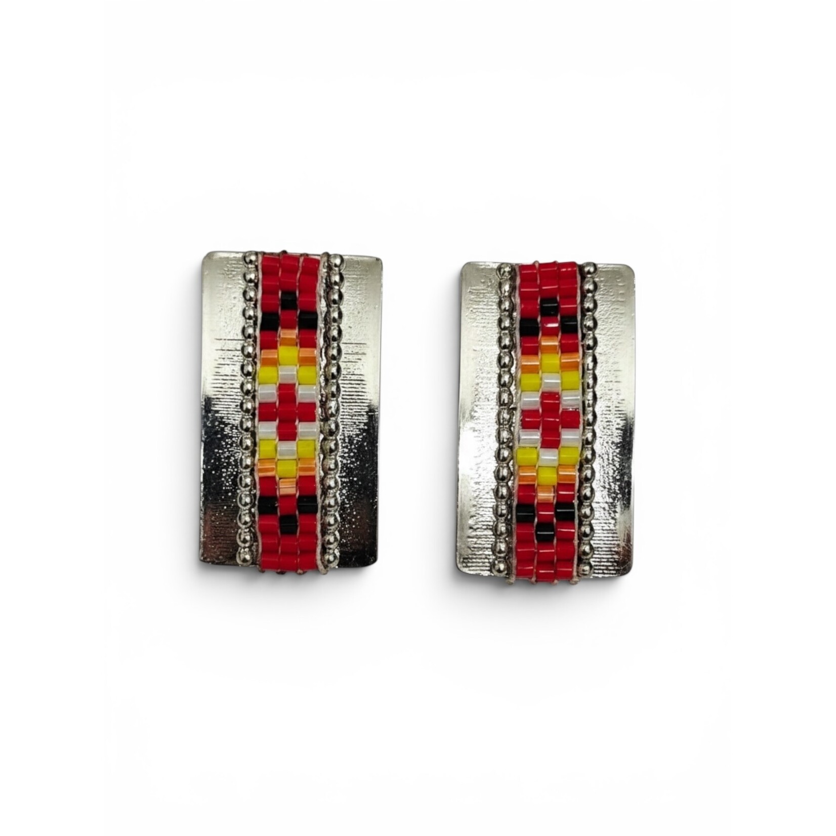 INLAY BEADED STUD EARRINGS