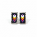 BEADED INLAY STUD EARRINGS