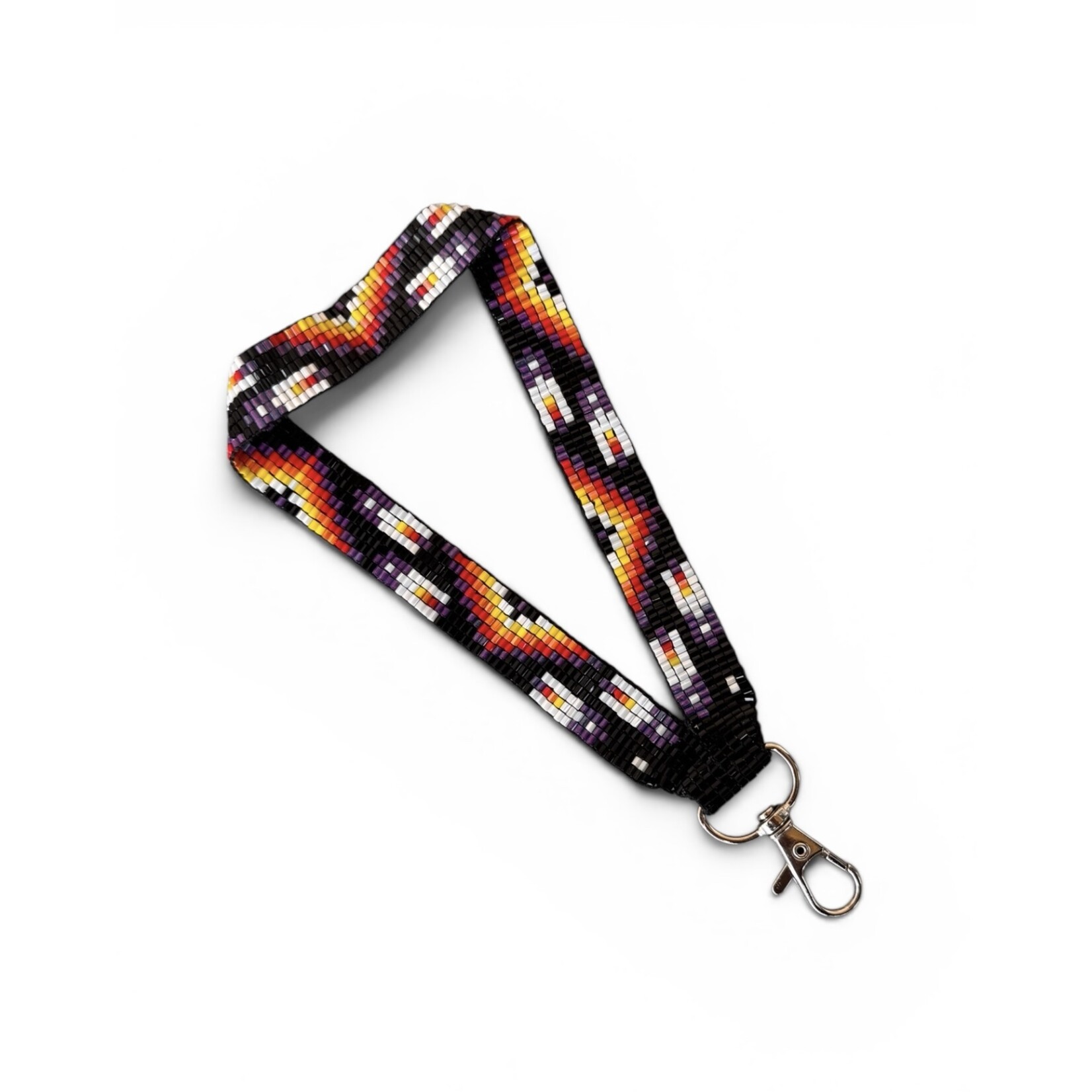 LOOMED WRIST LANYARD-MANY FEATHERS