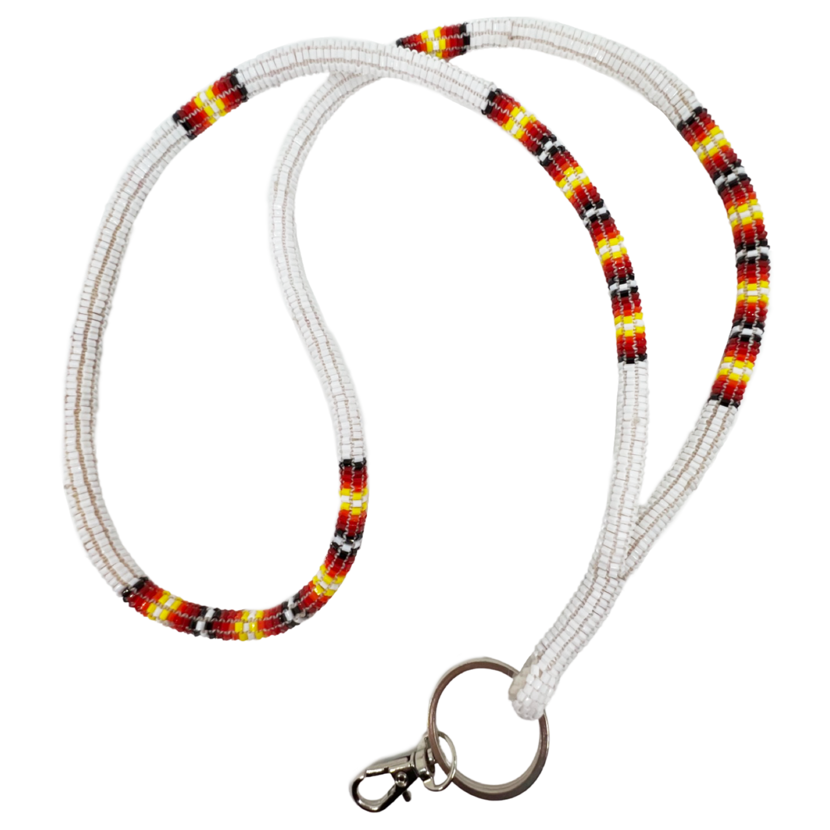 PEYOTE STITCHED CUT GLASS LANYARD