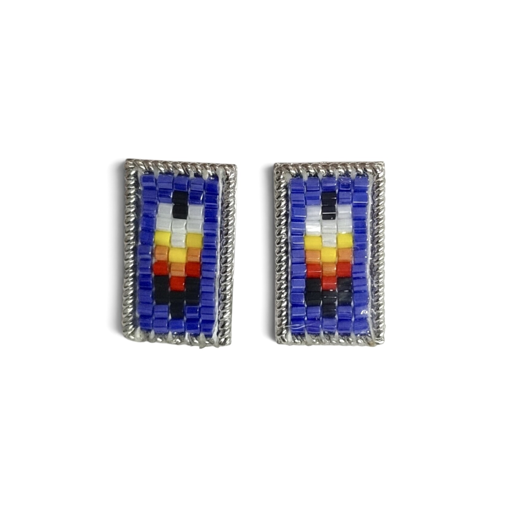 BEADED INLAY STUD EARRINGS