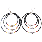 MEMORY WIRE CUT GLASS TRIPLE HOOP EARRINGS