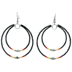 MEMORY WIRE CUT GLASS DOUBLE HOOP EARRINGS