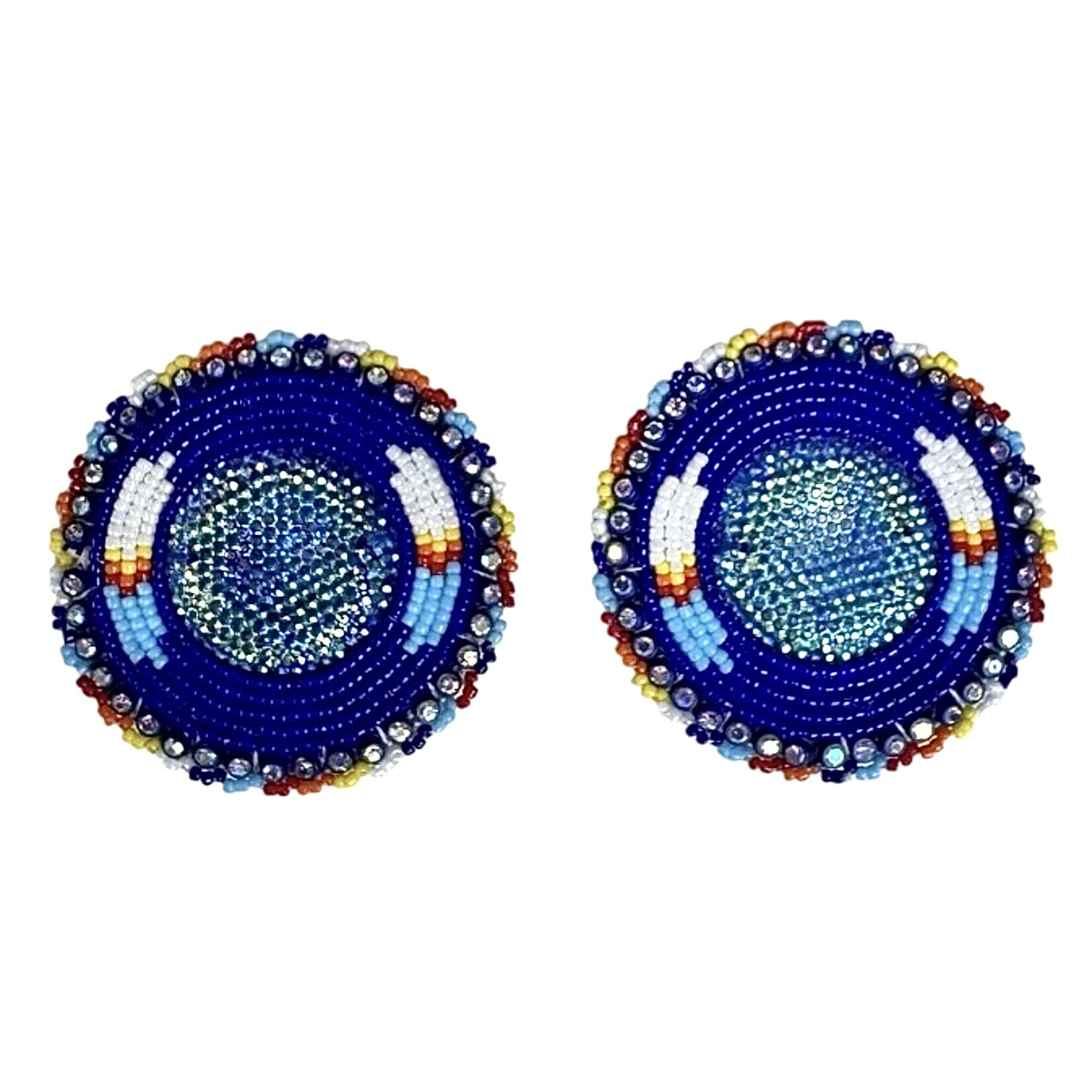 GLAM EARRING - FEATHER ROUND