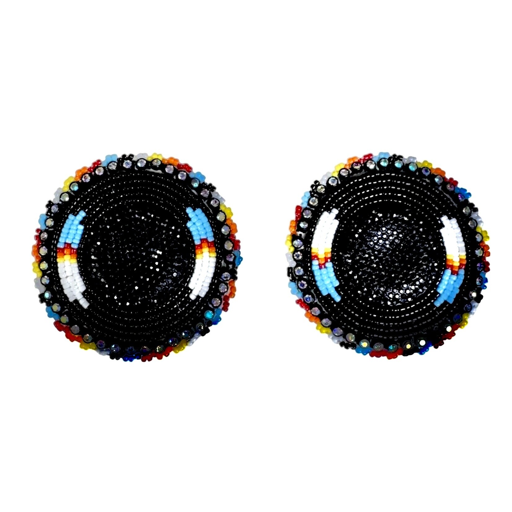 GLAM EARRING - FEATHER ROUND