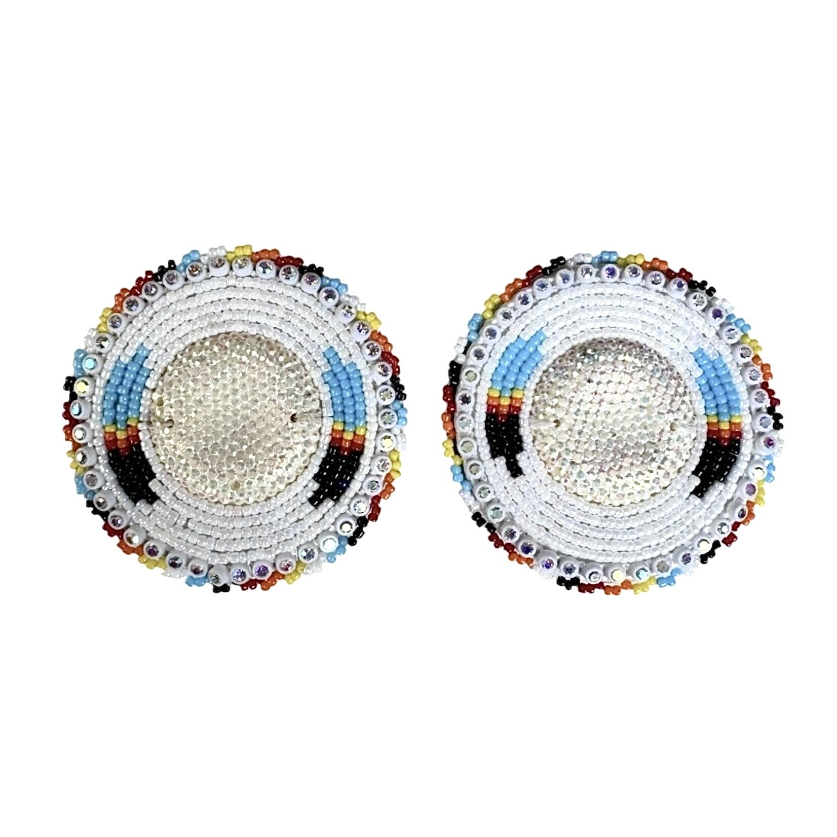 GLAM EARRING - FEATHER ROUND