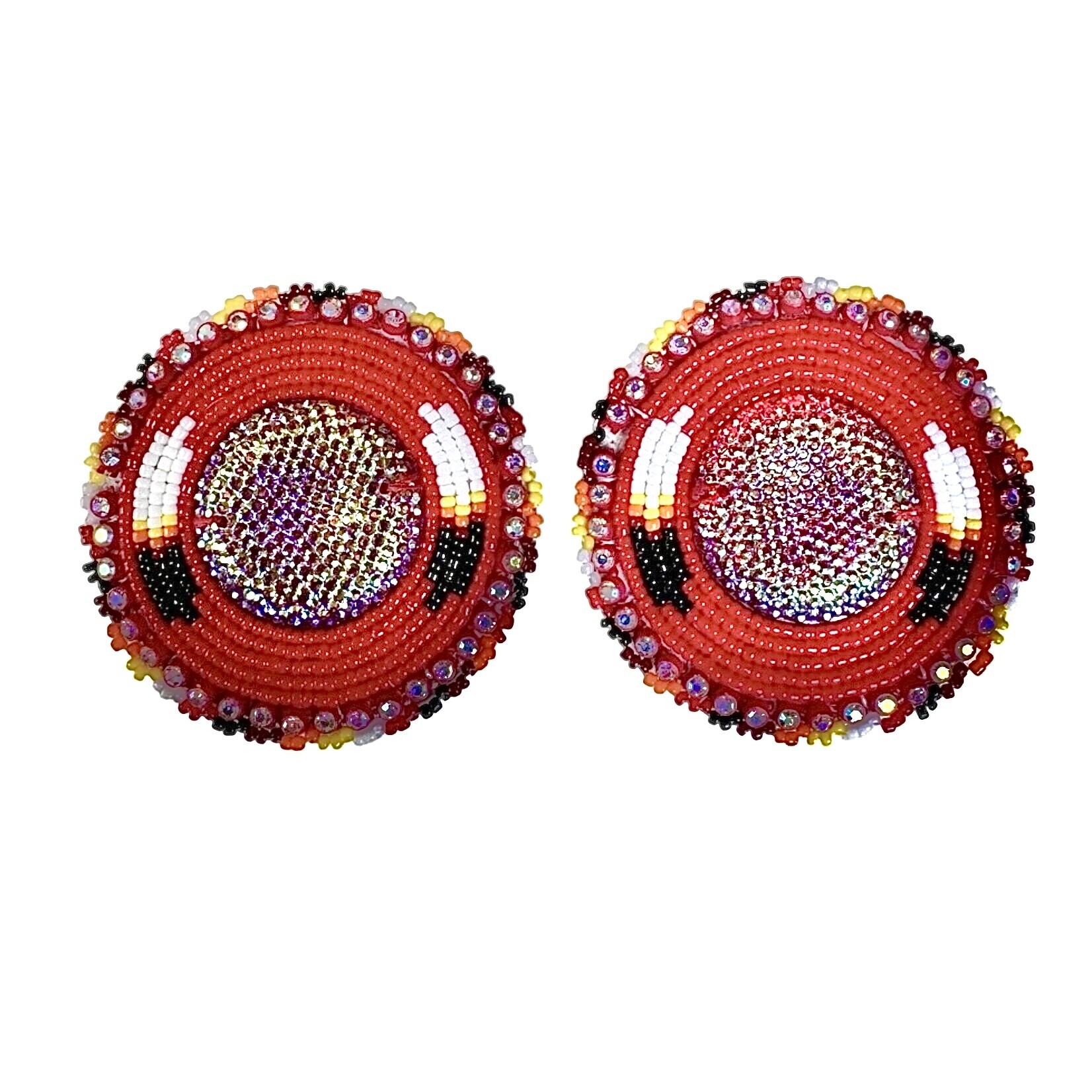 GLAM EARRING - FEATHER ROUND