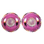 GLAM EARRING - FEATHER ROUND