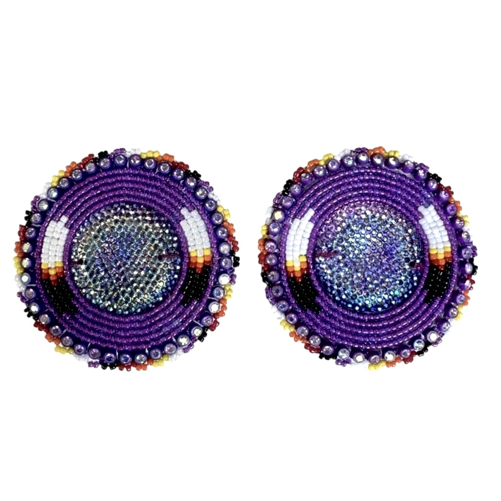 GLAM EARRING - FEATHER ROUND