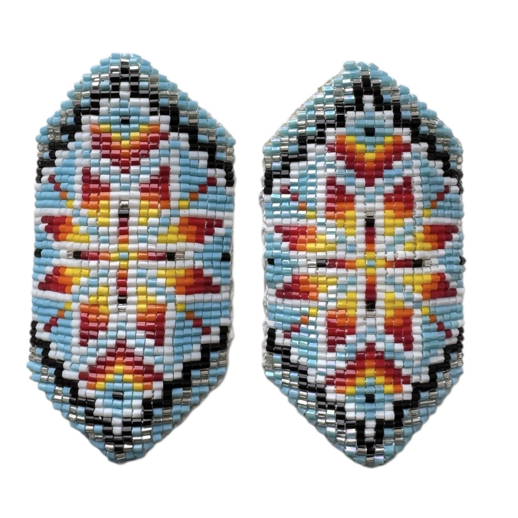 CUT GLASS LOOMED EARRINGS - STAR