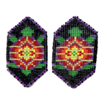 CUT GLASS LOOMED EARRINGS - TURTLE
