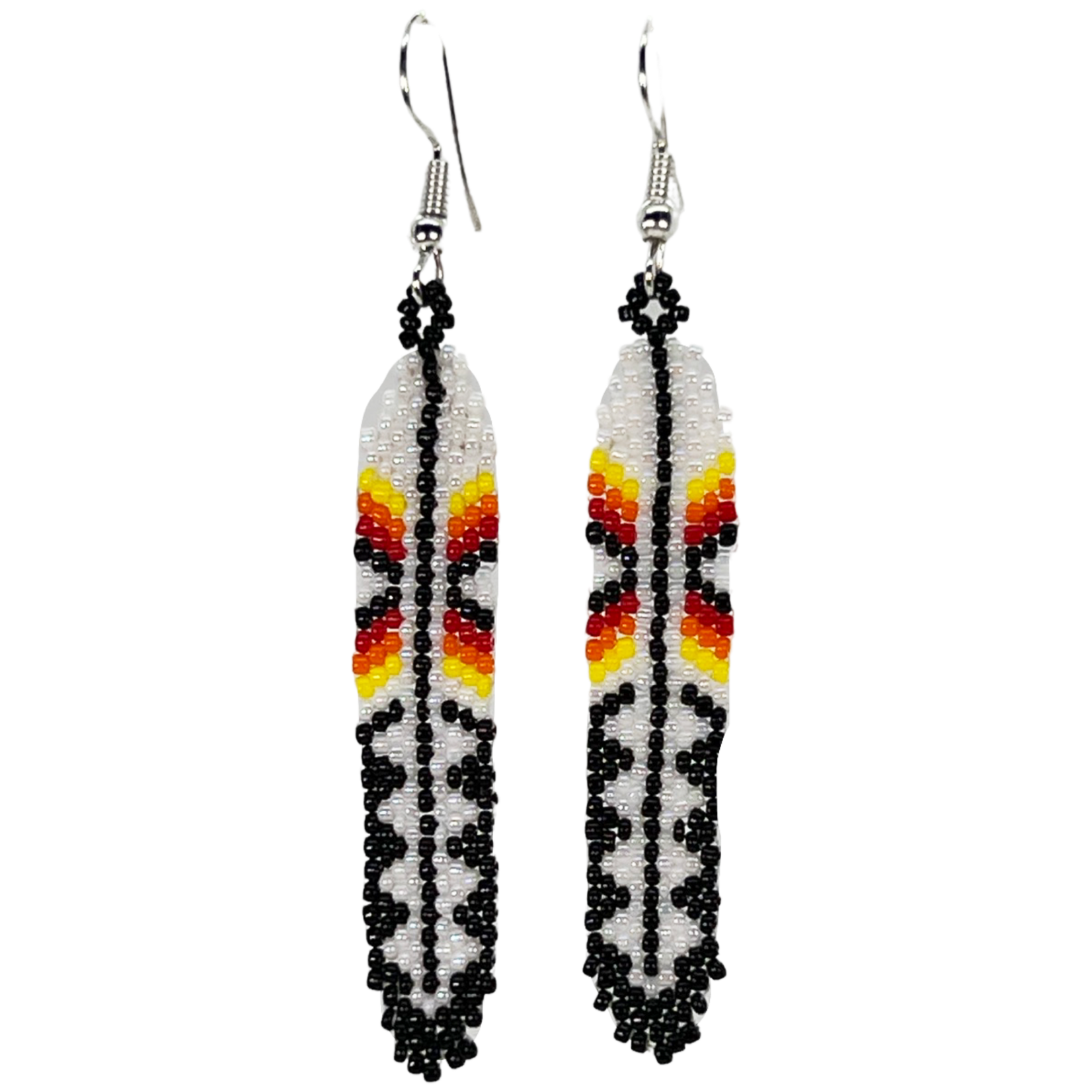 BRICK STITCH EARRING - LONG FEATHER
