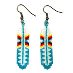 BRICK STITCH EARRING - LONG FEATHER