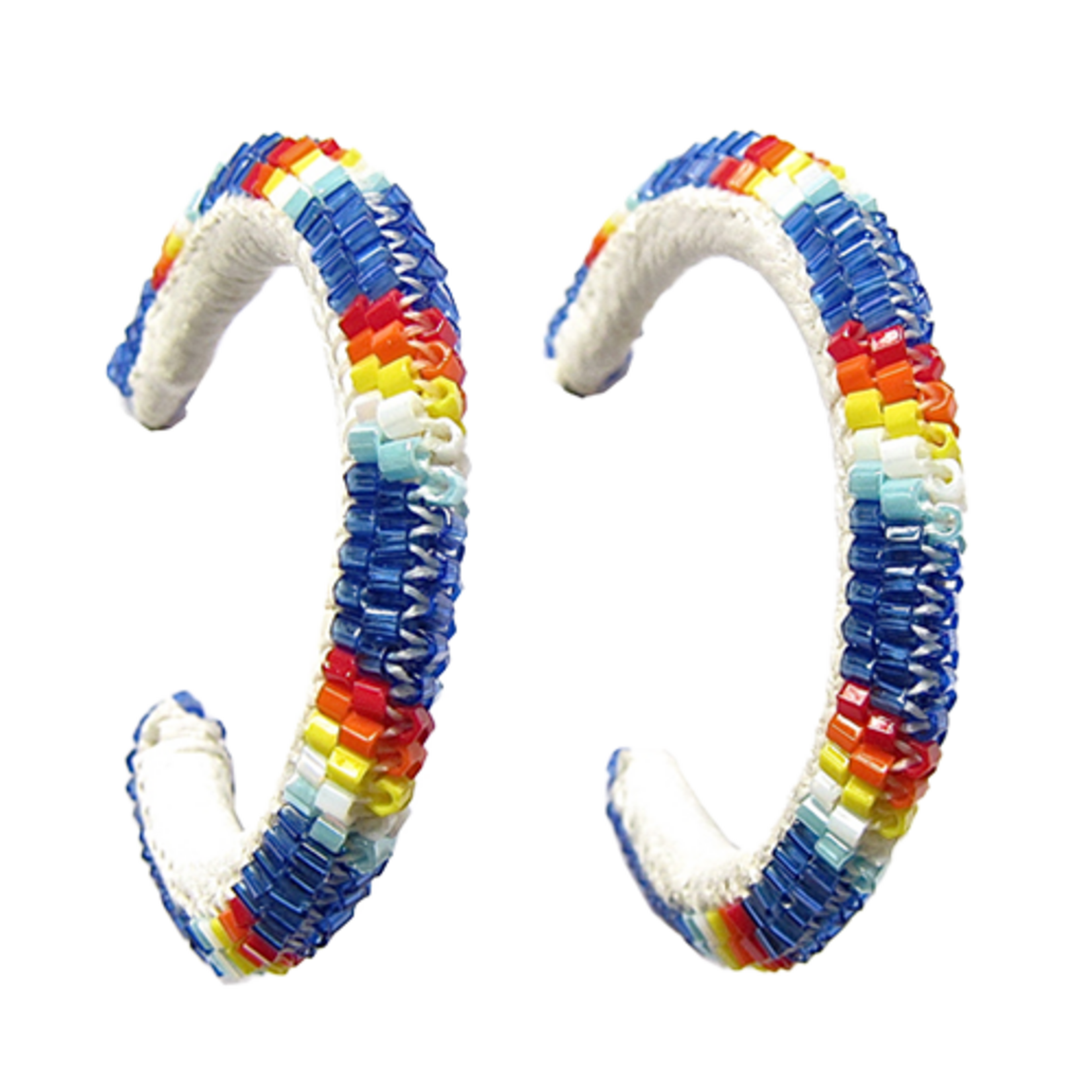PEYOTE STITCH HOOP EARRINGS -3CM