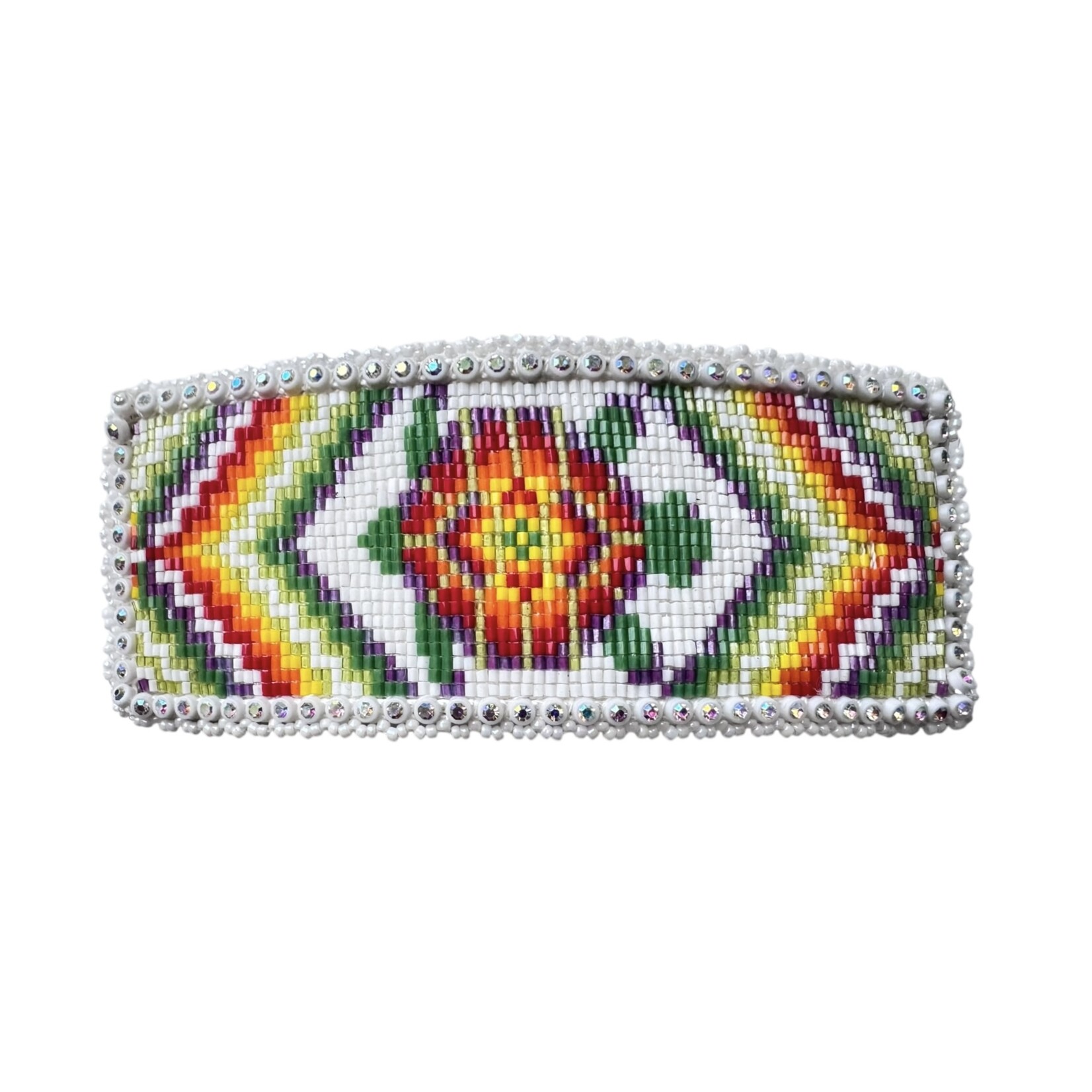 BEADED BAR BARETTE TURTLE DESIGN