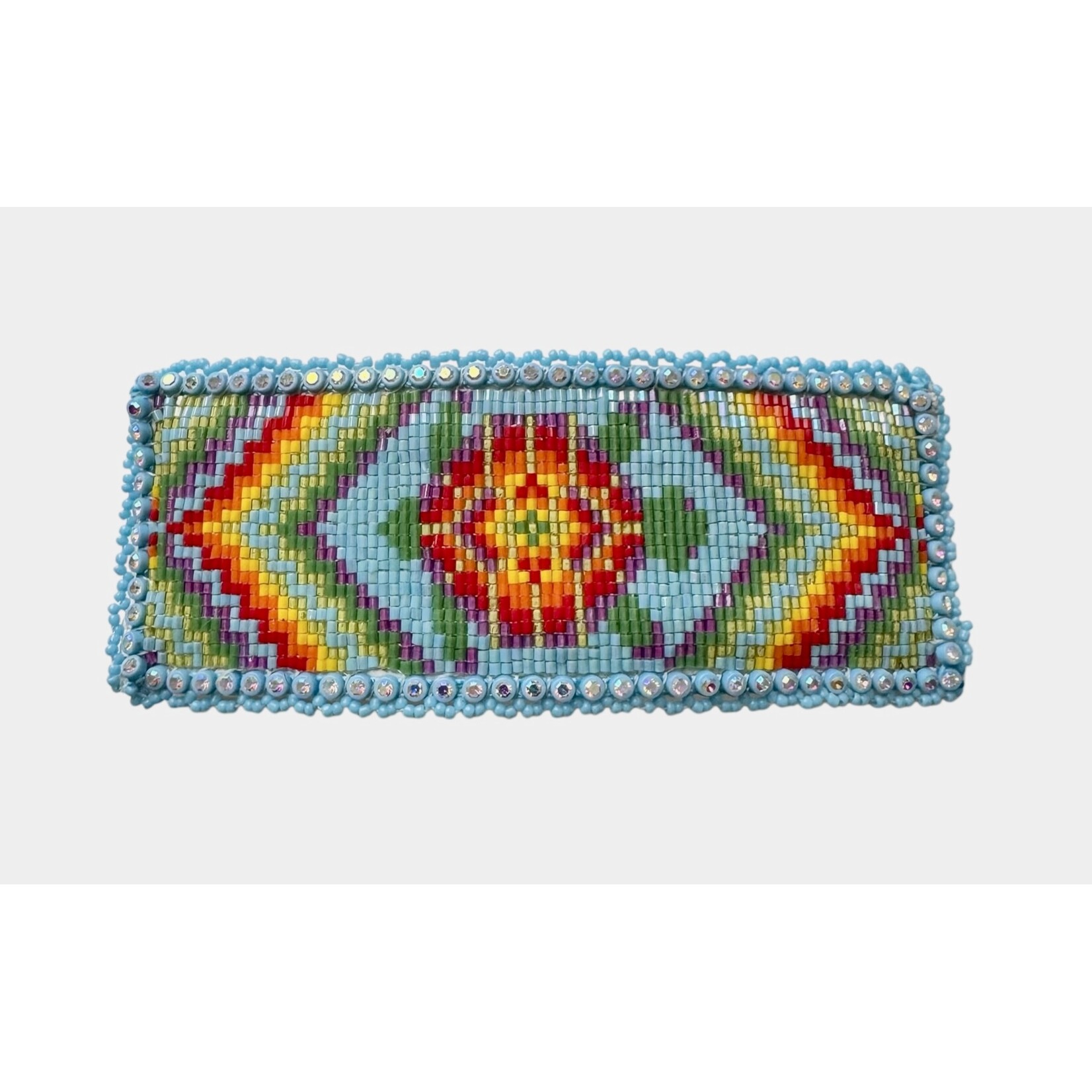 BEADED BAR BARETTE TURTLE DESIGN