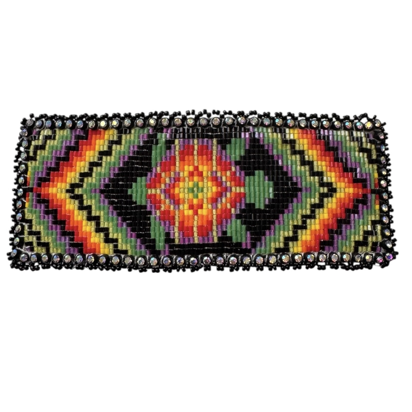 BEADED BAR BARETTE TURTLE DESIGN