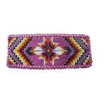 CUT GLASS BARRETTE - 25 ROWS - STAR AND FEATHERS