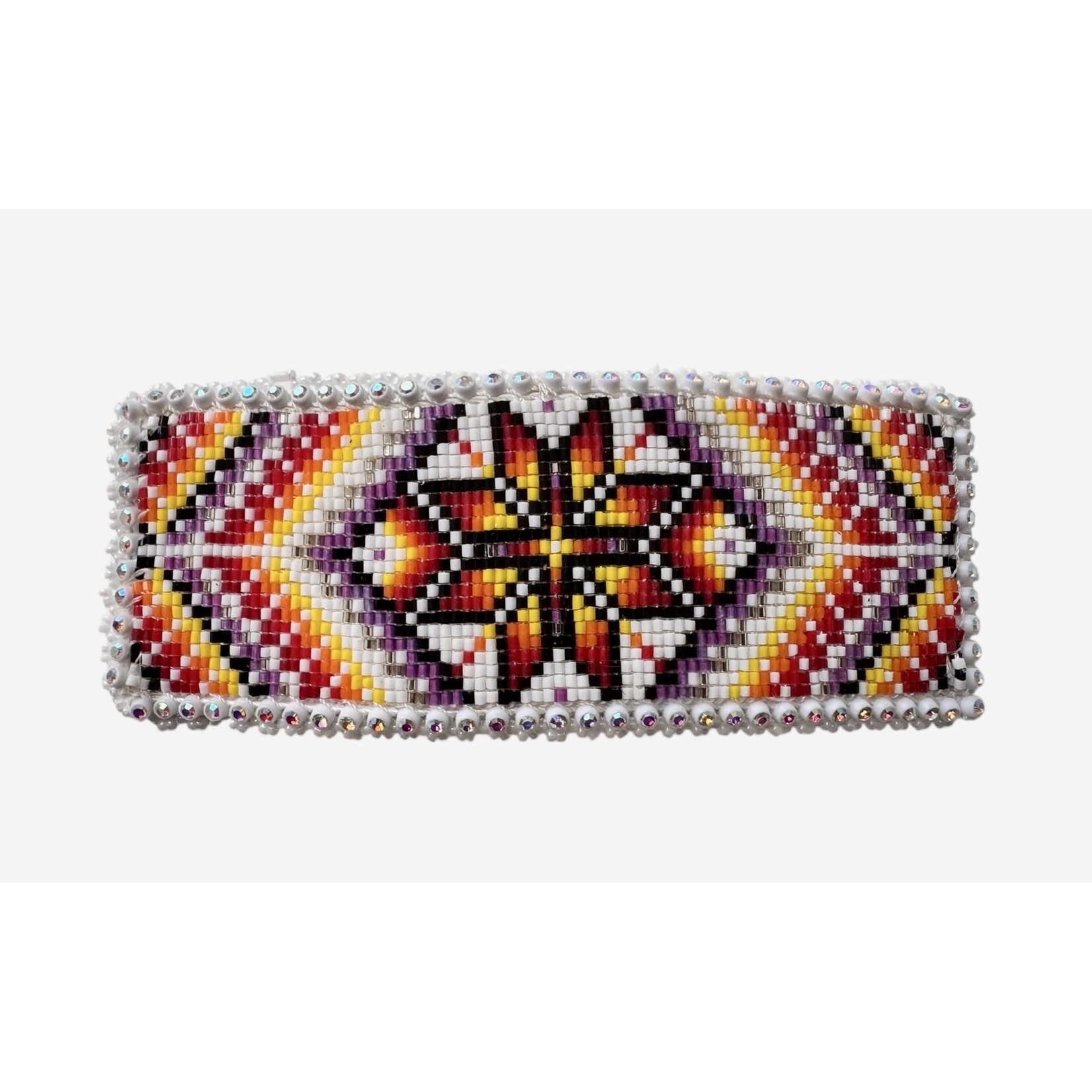 CUT GLASS BARRETTE - 25 ROWS - STAR