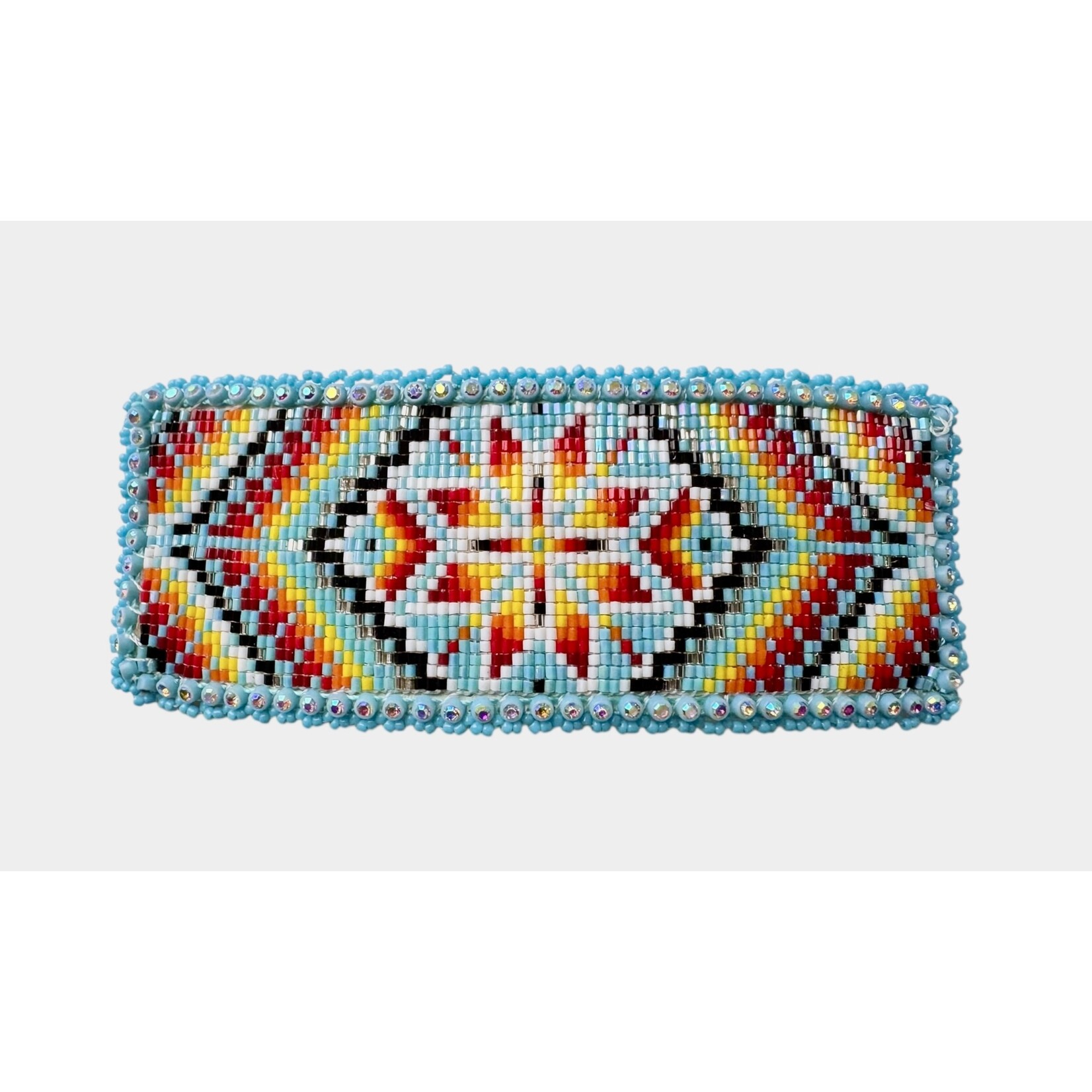 CUT GLASS BARRETTE - 25 ROWS - STAR