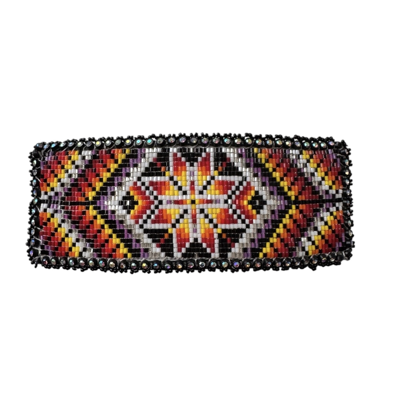 CUT GLASS BARRETTE - 25 ROWS - STAR