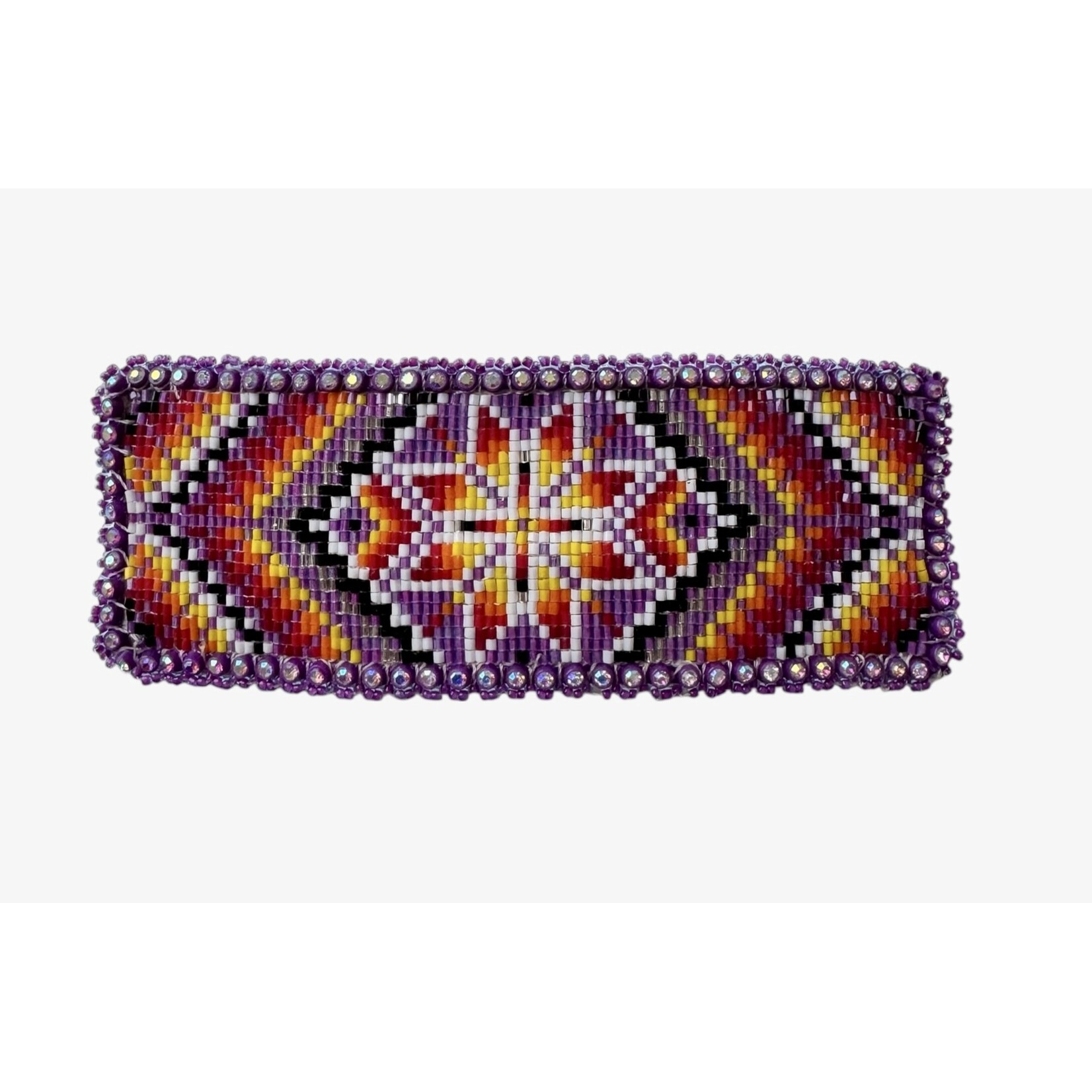 CUT GLASS BARRETTE - 25 ROWS - STAR