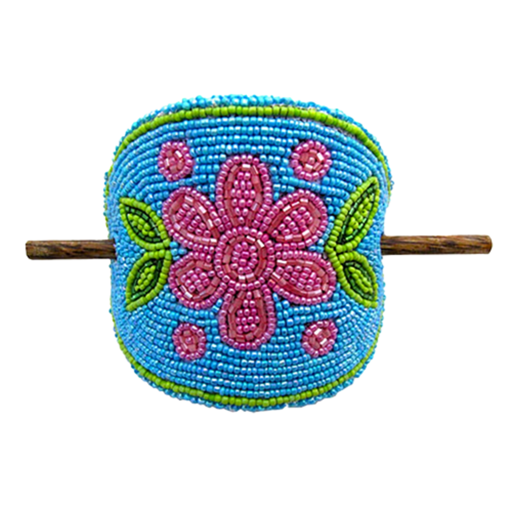 BEADED STICK BARRETTE - CREE INSPIRED FLORAL