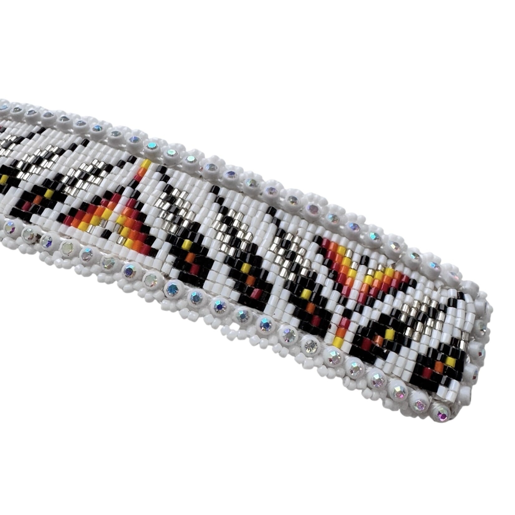 CUT GLASS BARRETTE - 11 ROWS - MANY FEATHERS