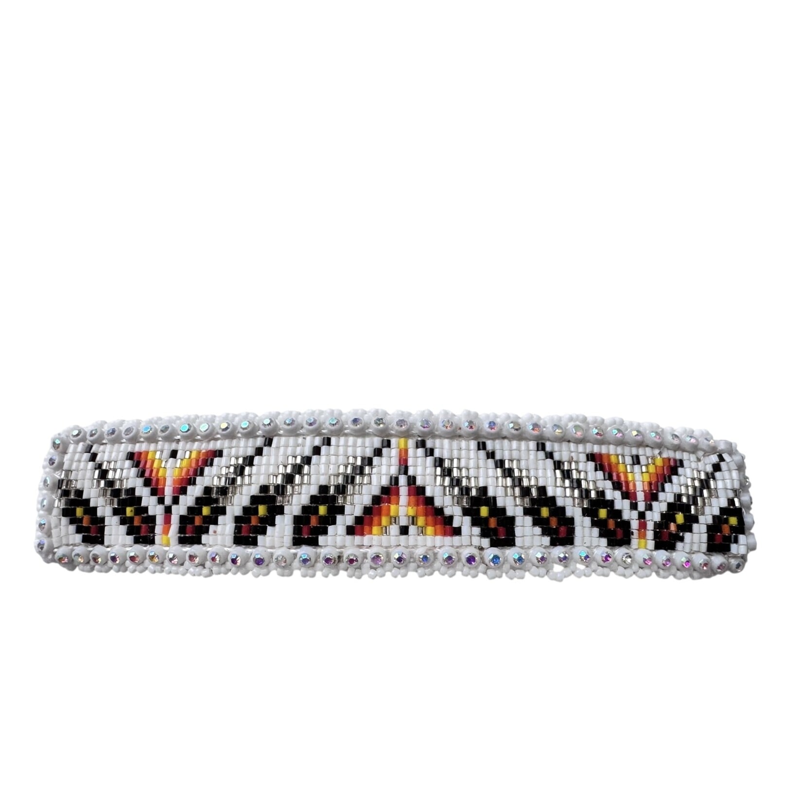 CUT GLASS BARRETTE - 11 ROWS - MANY FEATHERS