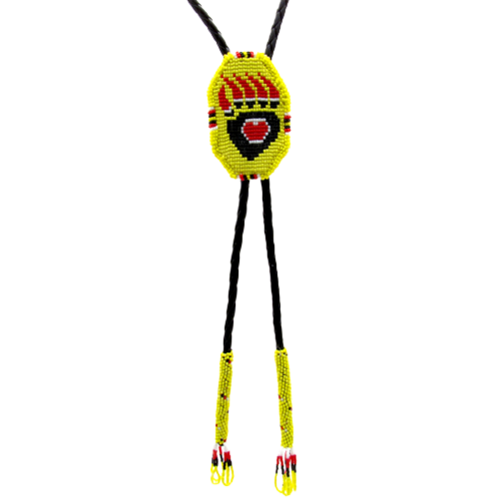 BEADED BOLO TIE - BEAR PAW