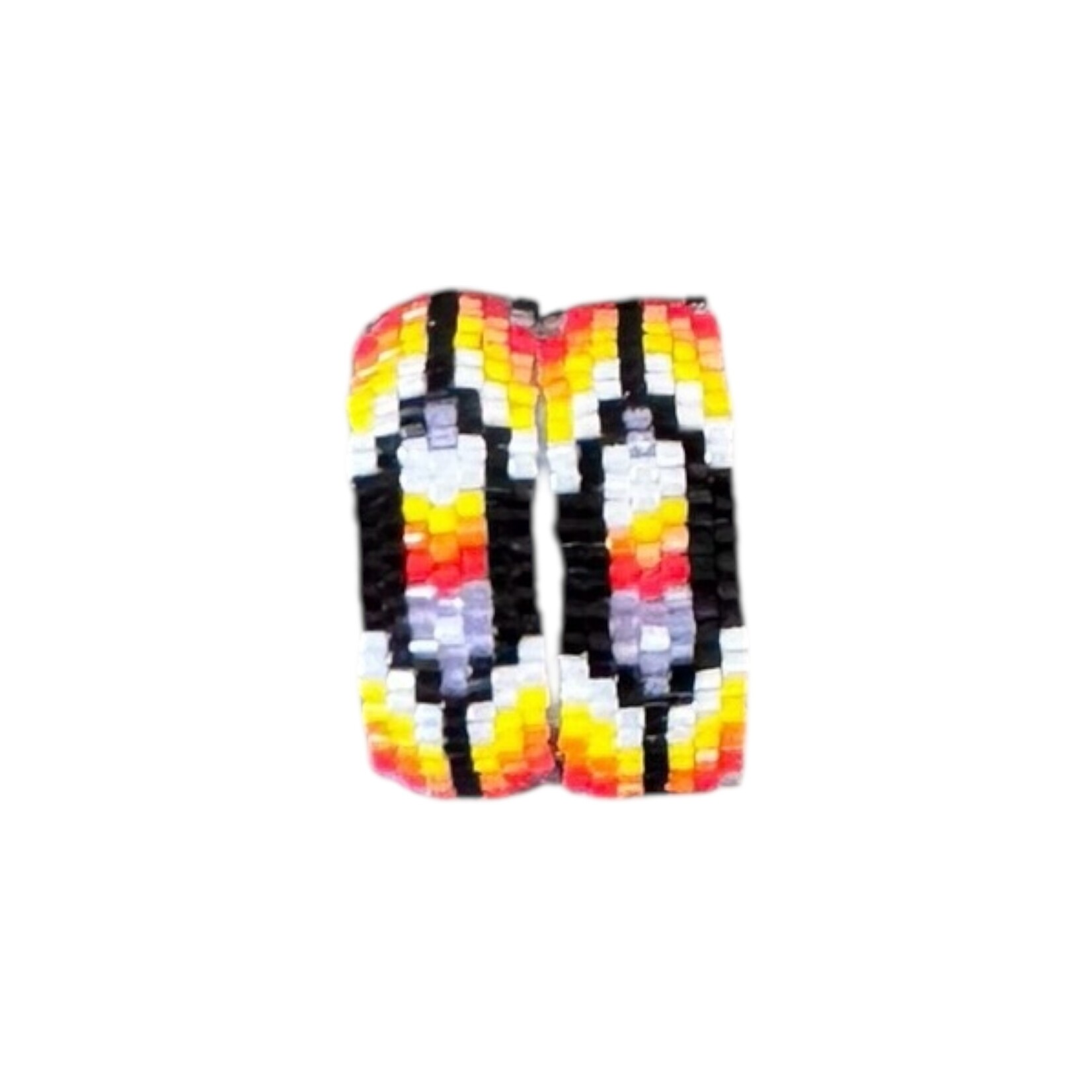 PEYOTE STITCH HOOP EARRINGS - FEATHER - 2CM