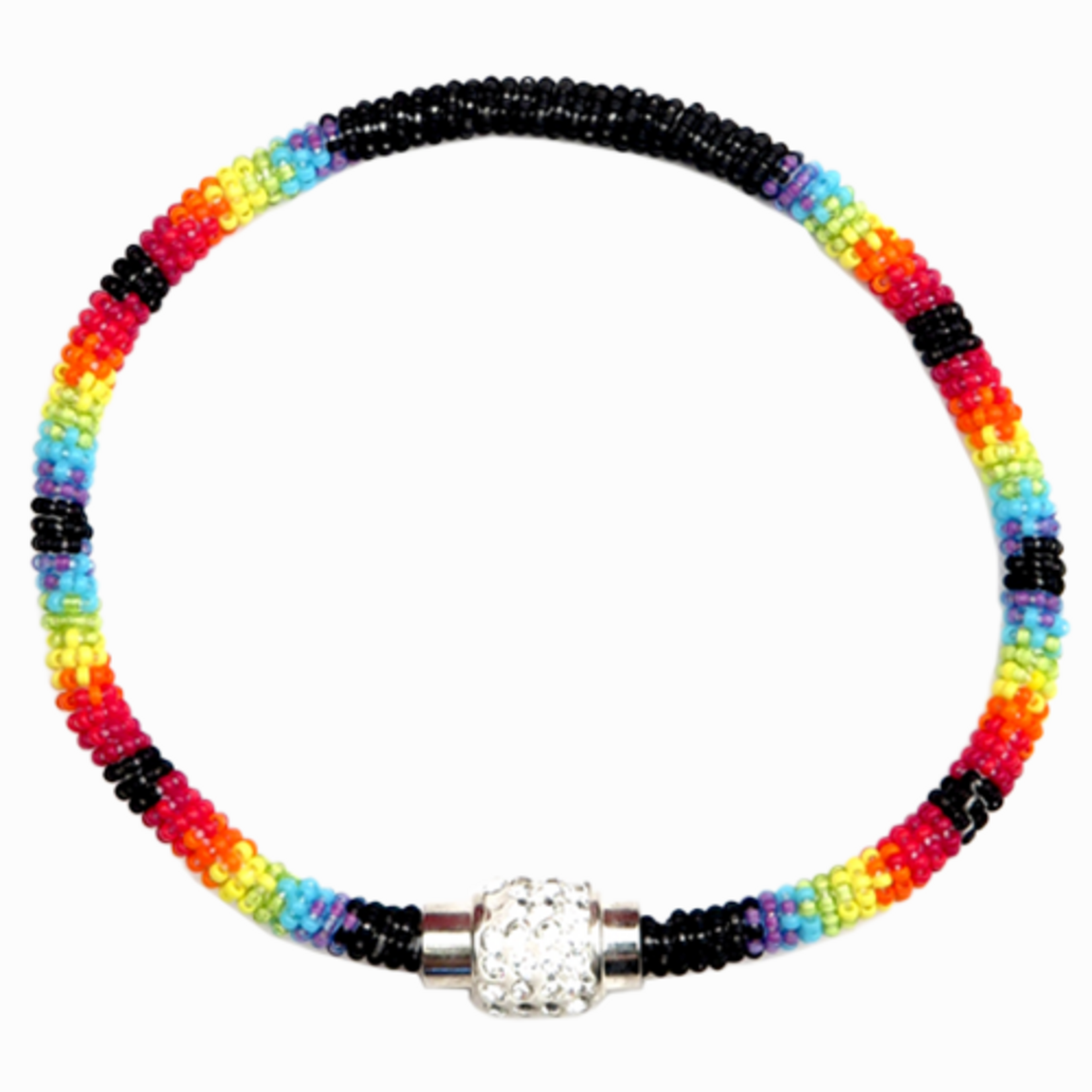 WRAP BRACELET WITH MAGNETIC RHINESTONE CLASP