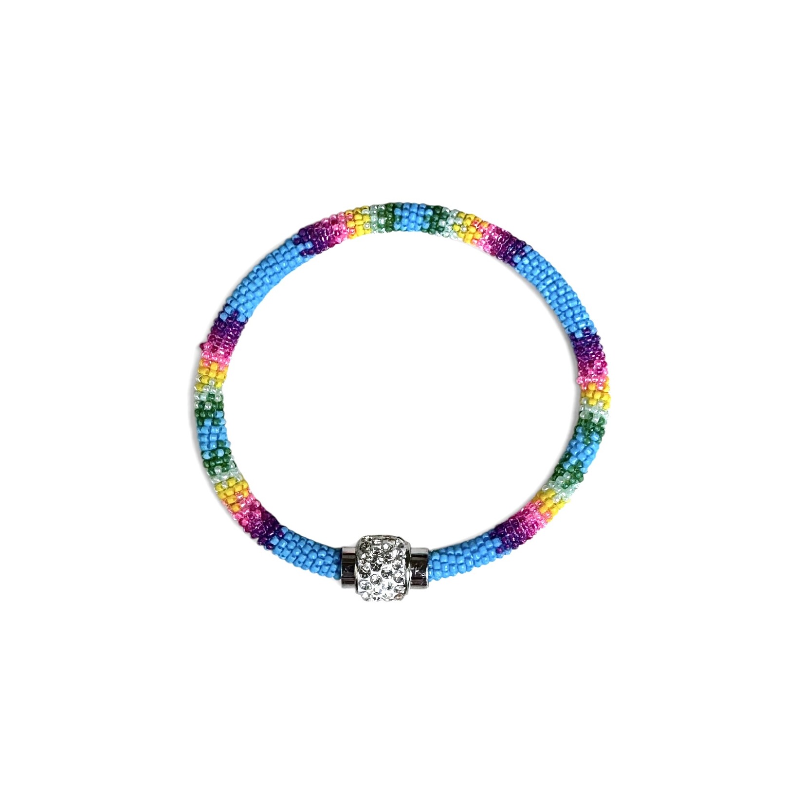WRAP BRACELET WITH MAGNETIC RHINESTONE CLASP
