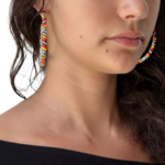 PEYOTE STITCH HOOP EARRINGS -6CM