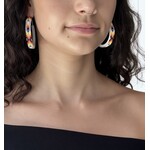 PEYOTE STITCH HOOP EARRINGS - FEATHER - 5CM