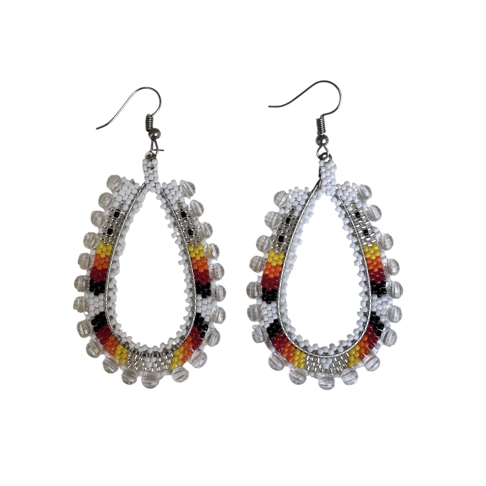 BEADED LOOP EARRINGS 6CM