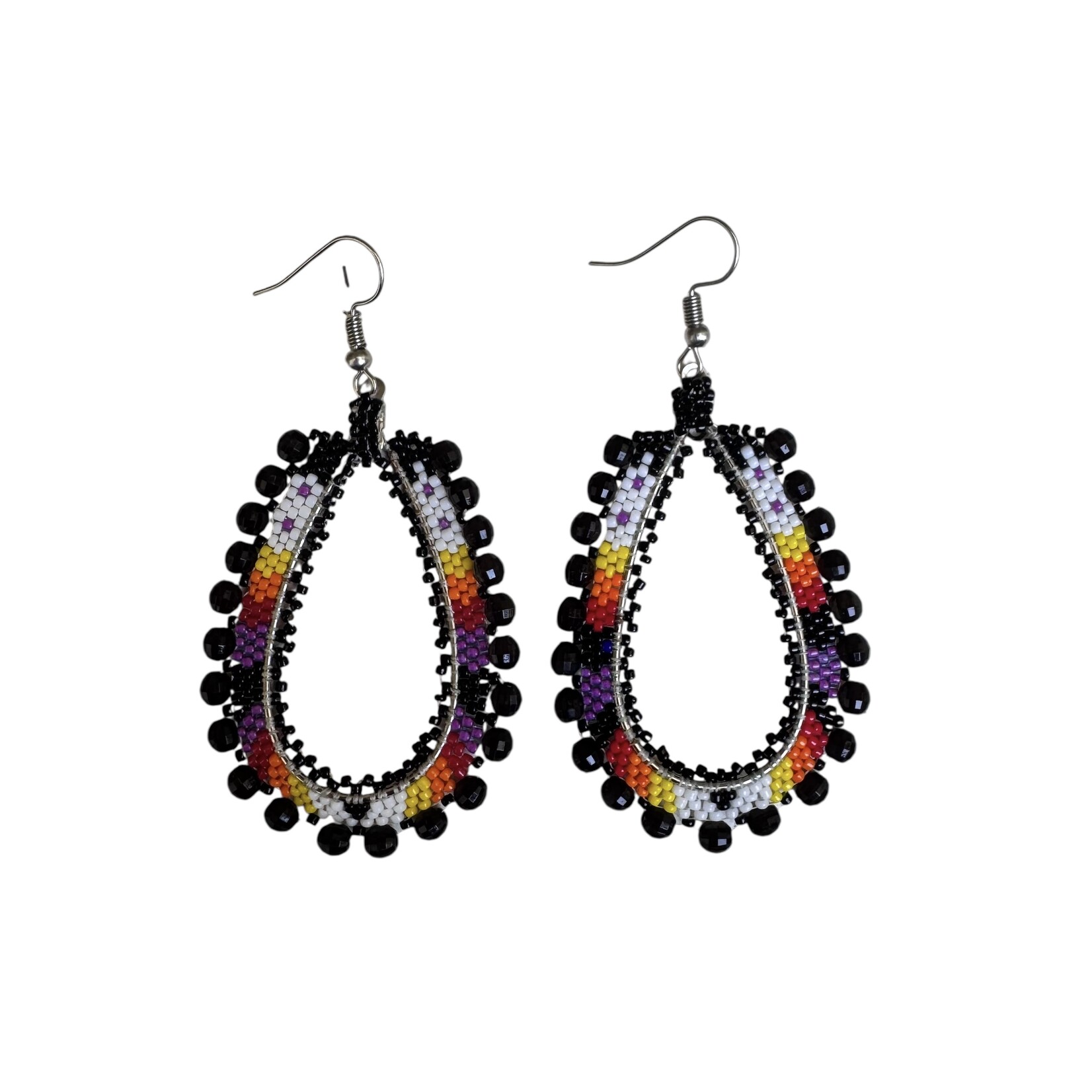 BEADED LOOP EARRINGS 6CM