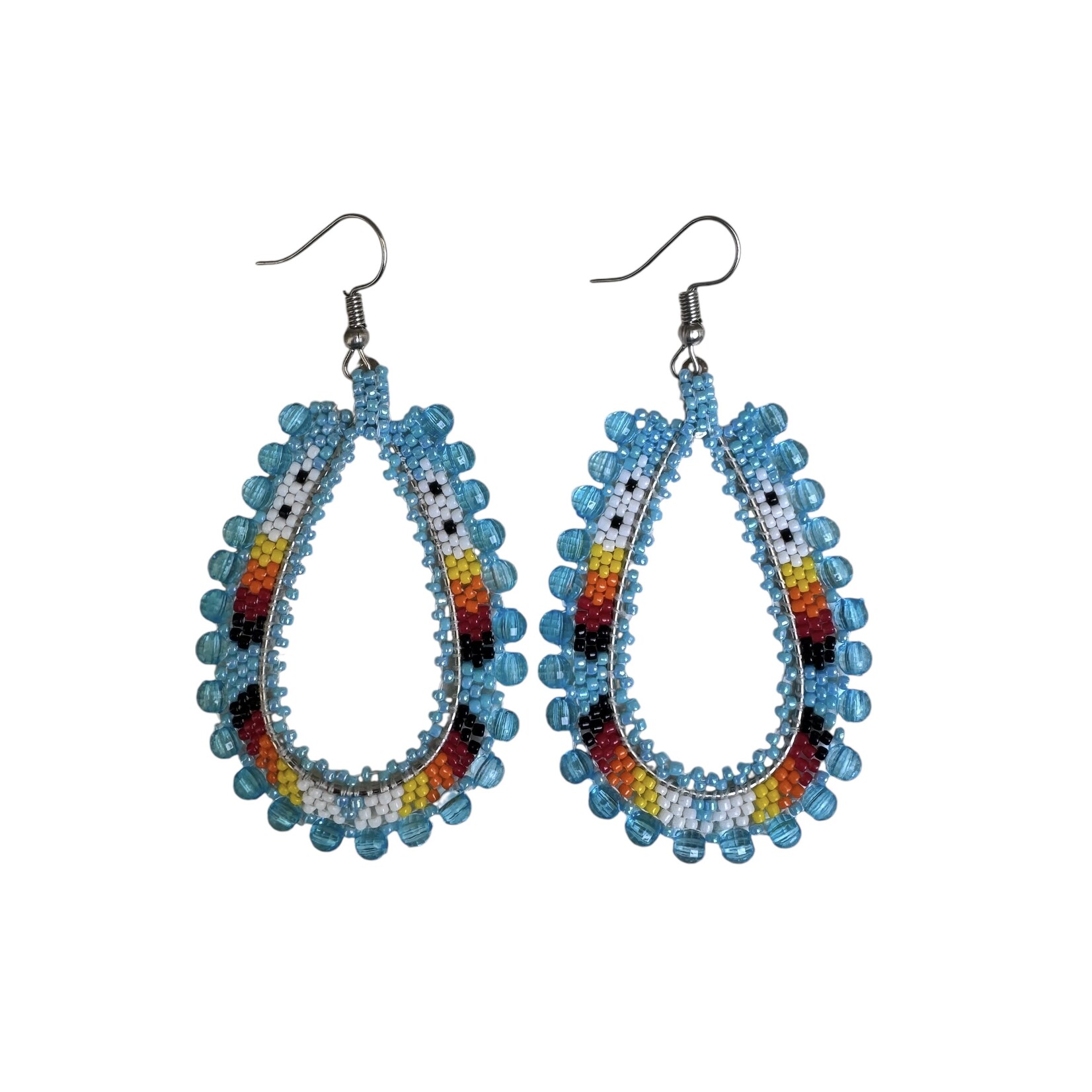 BEADED LOOP EARRINGS 6CM
