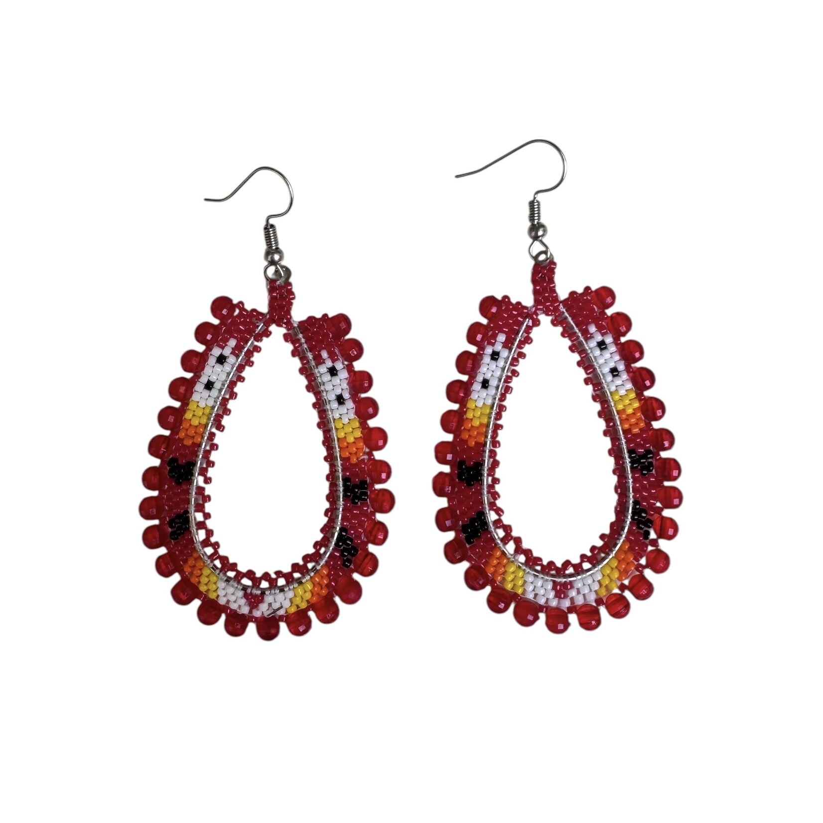 BEADED LOOP EARRINGS 6CM
