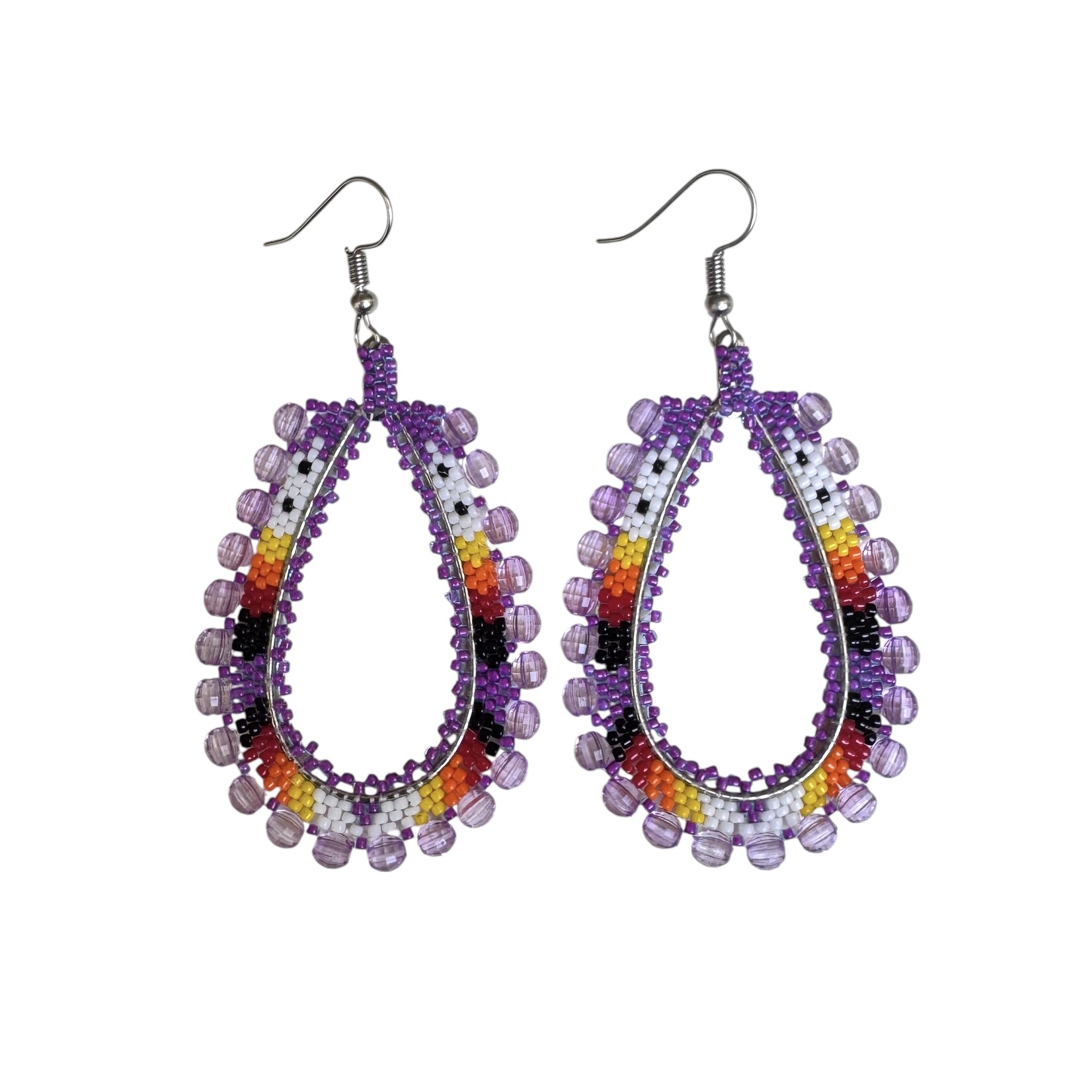 BEADED LOOP EARRINGS 6CM
