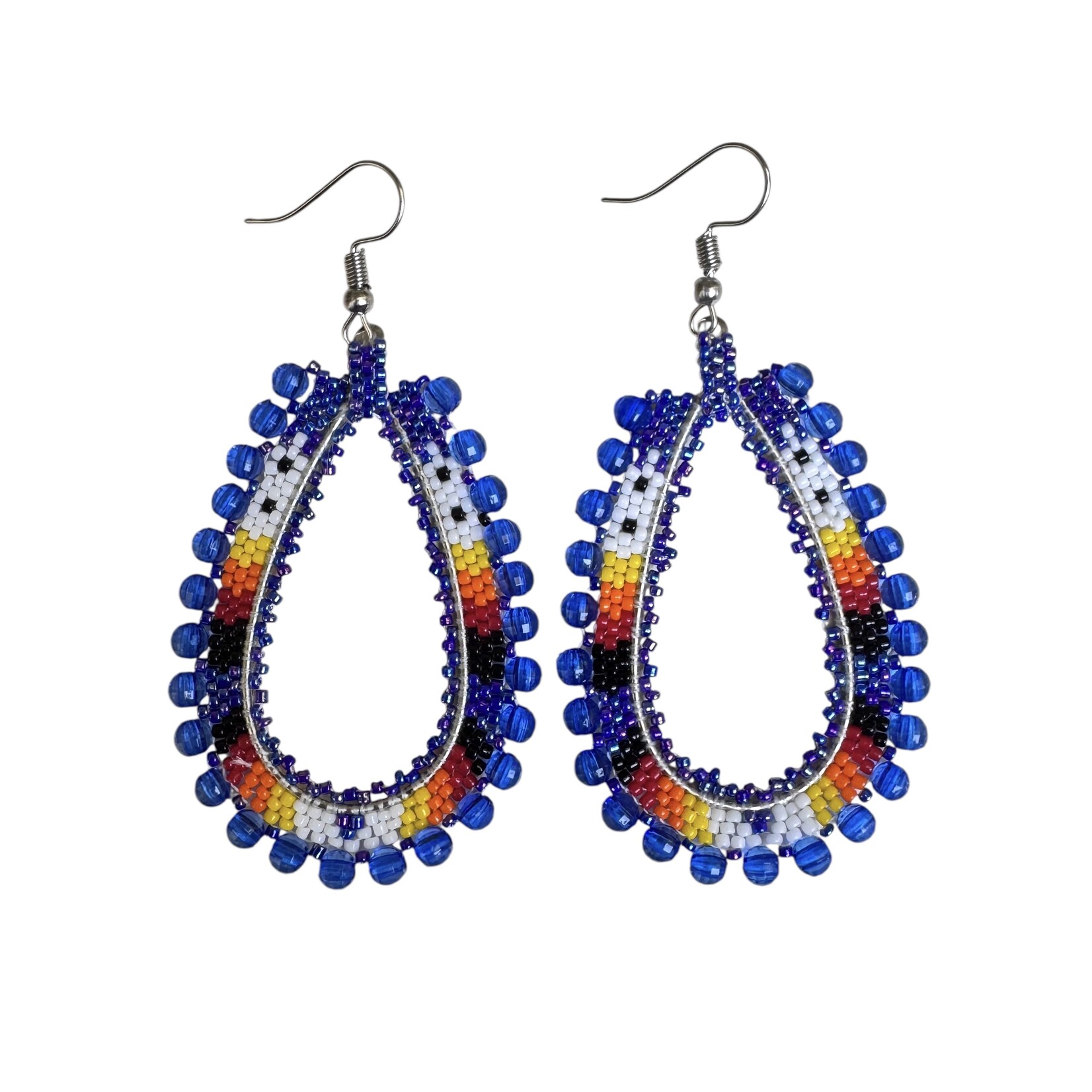 BEADED LOOP EARRINGS 6CM