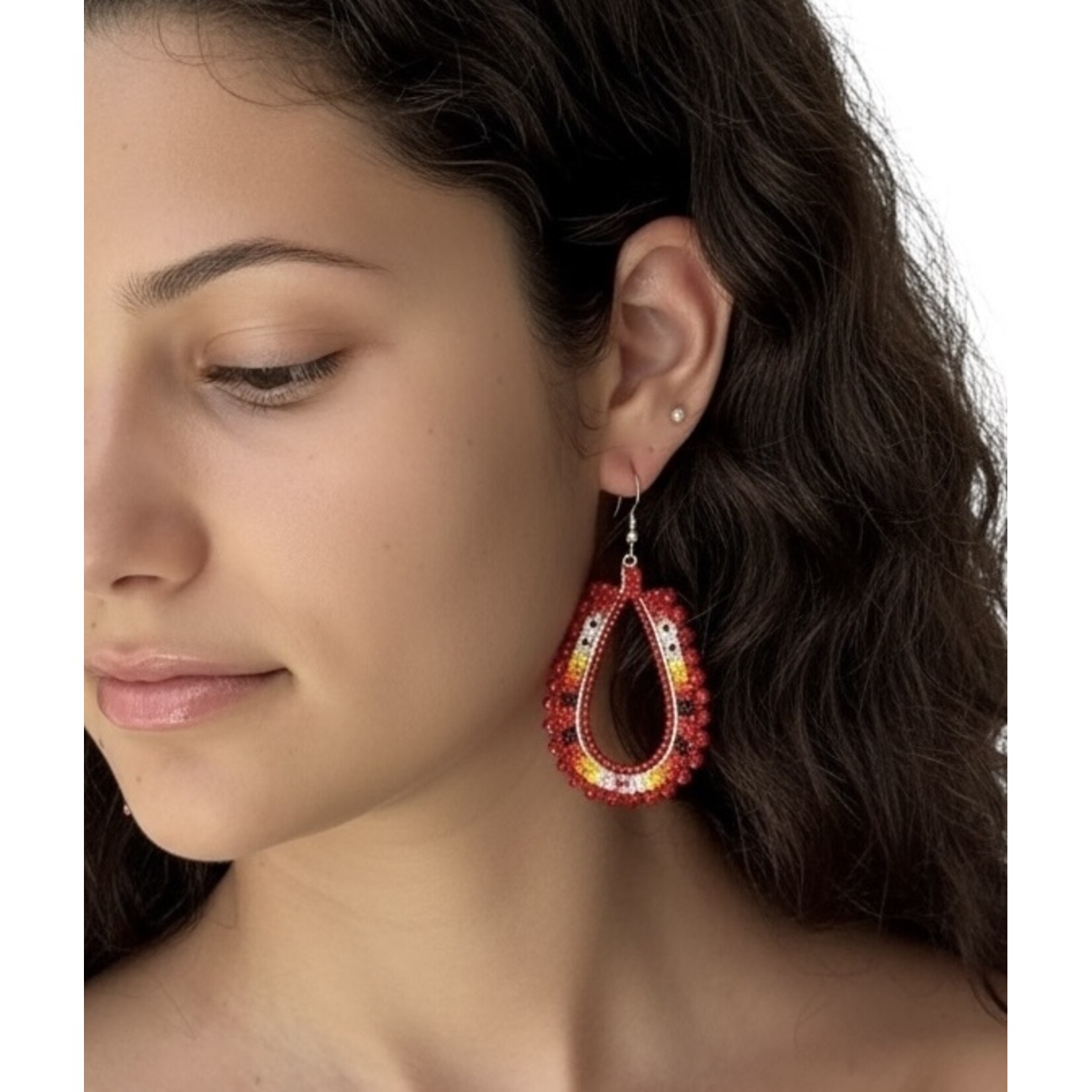 BEADED LOOP EARRINGS